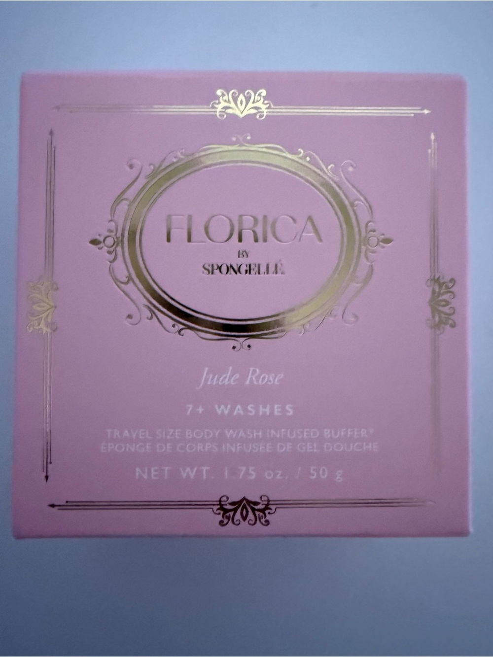 Spongelle Florica Jude Rose Exfoliant - Pink & Gold Packaging